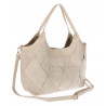 Torebka zamszowa damska shopper Listonoszka pojemna elegancka CM9871 Beżowa