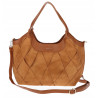 Torebka zamszowa damska shopper Listonoszka modna elegancka CM9871 Brązowa