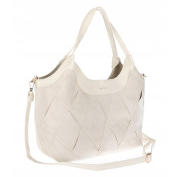 Torebka zamszowa damska shopper Listonoszka pojemna elegancka CM9871 Beżowa