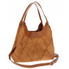Torebka zamszowa damska shopper Listonoszka modna elegancka CM9871 Brązowa