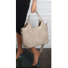 Torebka zamszowa damska shopper Listonoszka pojemna elegancka CM9871 Beżowa