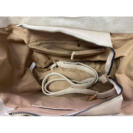 Torebka zamszowa damska shopper Listonoszka pojemna elegancka CM9871 Czarna