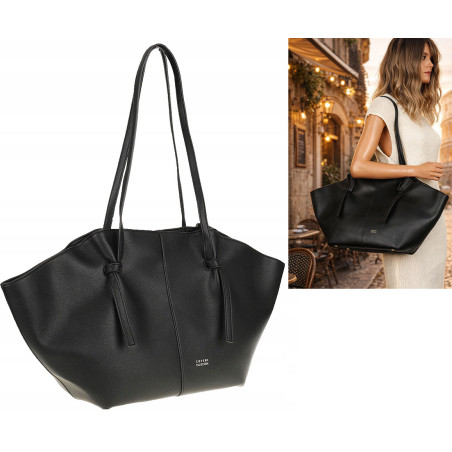 Torebka damska shopper A4 elegancka do pracy włoska marka CC80613 Czarna