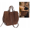 Torebka Damska Shopperka łódka Pojemna Duża Torba zamszowa R961 Czekoladowa