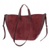 Torebka Damska Shopperka łódka Pojemna Duża Torba zamszowa R961 Bordowa