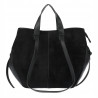 Torebka Damska Shopperka łódka Pojemna Duża Torba zamszowa R961 Czarna