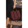 Torebka Damska Shopperka łódka Pojemna Duża Torba zamszowa R961 Bordowa