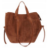 Torebka Damska Shopperka łódka Pojemna Duża Torba zamszowa R961 Brązowa