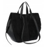 Torebka Damska Shopperka łódka Pojemna Duża Torba zamszowa R961 Czarna