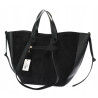 Torebka Damska Shopperka łódka Pojemna Duża Torba zamszowa R961 Czarna