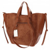 Torebka Damska Shopperka łódka Pojemna Duża Torba zamszowa R961 Brązowa
