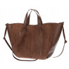 Torebka Damska Shopperka łódka Pojemna Duża Torba zamszowa R961 Czekoladowa