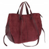 Torebka Damska Shopperka łódka Pojemna Duża Torba zamszowa R961 Bordowa