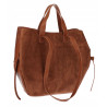 Torebka Damska Shopperka łódka Pojemna Duża Torba zamszowa R961 Brązowa