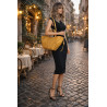 Torebka Damska Shopperka łódka Pojemna Duża Torba zamszowa CM9872 Żółta