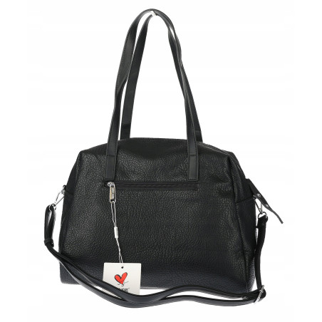 Elegancka torebka damska SWEET YEARS A4 pojemna eko skóra pasek 4104 Czarna