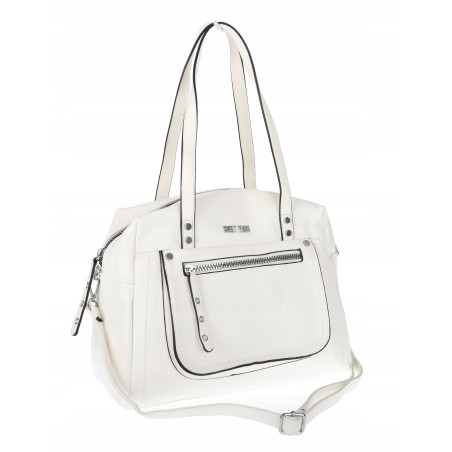 Elegancka torebka damska SWEET YEARS A4 pojemna eko skóra pasek 4104 Biała