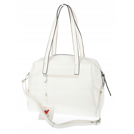 Elegancka torebka damska SWEET YEARS A4 pojemna eko skóra pasek 4104 Biała
