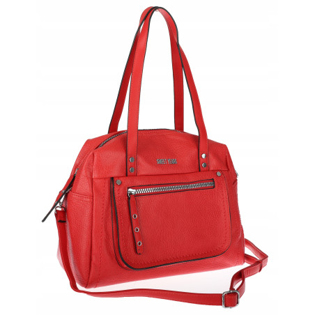 Elegancka torebka damska SWEET YEARS A4 eko skóra pasek 4104 Czerwona
