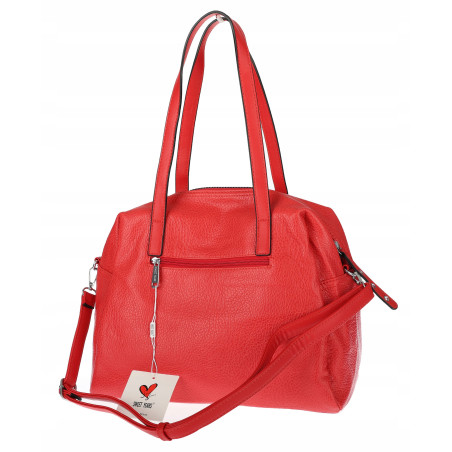 Elegancka torebka damska SWEET YEARS A4 eko skóra pasek 4104 Czerwona