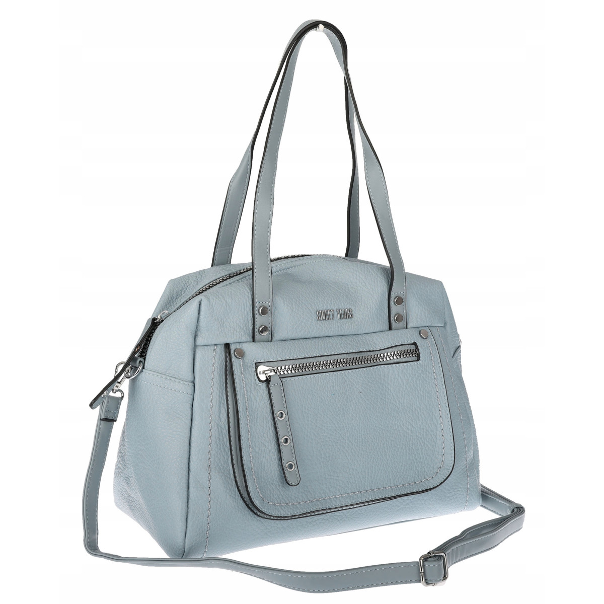 Elegancka torebka damska SWEET YEARS A4 eko skóra pasek 4104 Niebieska