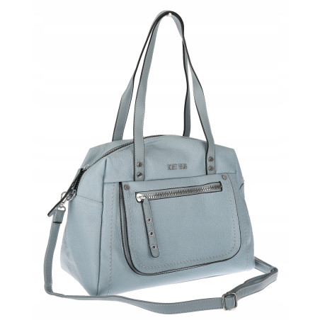 Elegancka torebka damska SWEET YEARS A4 eko skóra pasek 4104 Niebieska