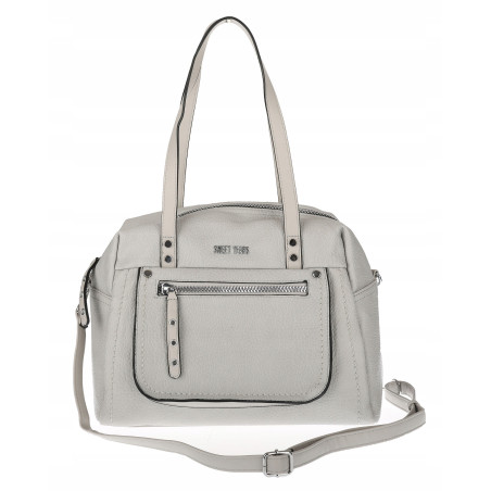 Elegancka torebka damska SWEET YEARS A4 eko skóra pasek 4104 Szara