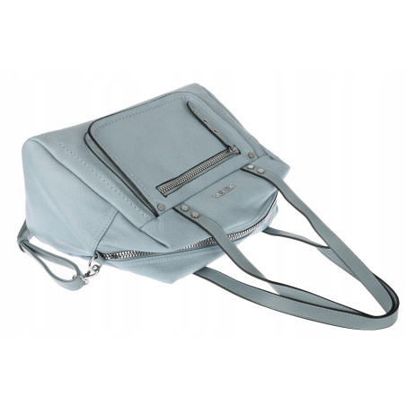 Elegancka torebka damska SWEET YEARS A4 eko skóra pasek 4104 Niebieska