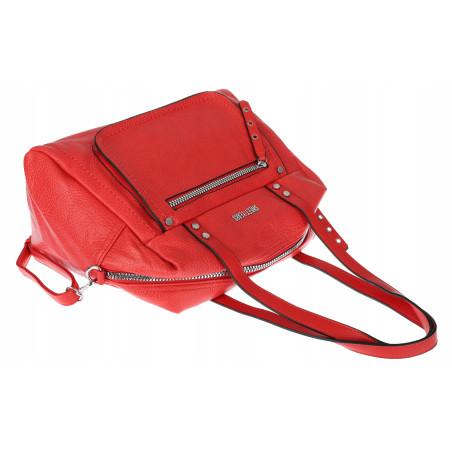 Elegancka torebka damska SWEET YEARS A4 eko skóra pasek 4104 Czerwona