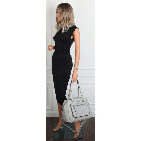 Elegancka torebka damska SWEET YEARS A4 eko skóra pasek 4104 Szara