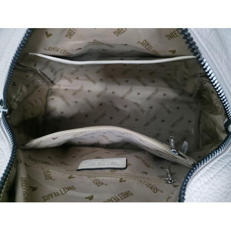 Elegancka torebka damska SWEET YEARS A4 eko skóra pasek 4104 Szara