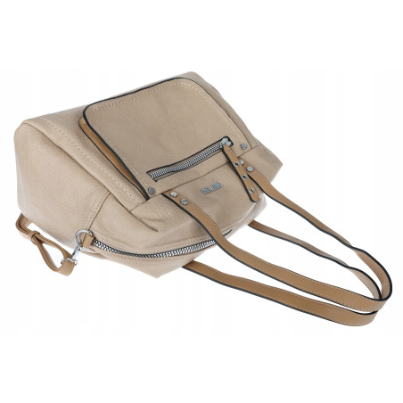 Elegancka torebka damska SWEET YEARS A4 eko skóra pasek 4104 Beżowa