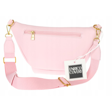 Torebka Damska Listonoszka nerka włoskiej marki Enrico Coveri EC2151 Różowa