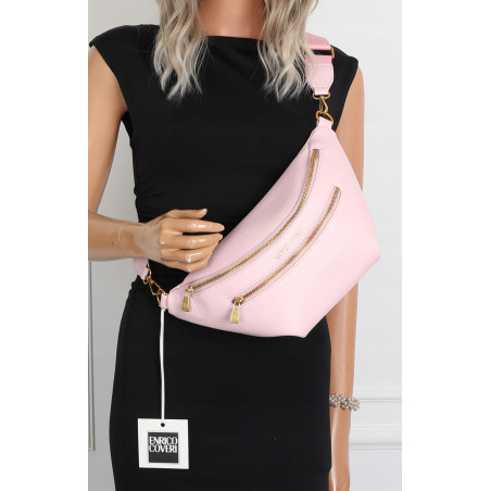 Torebka Damska Listonoszka nerka włoskiej marki Enrico Coveri EC2151 Różowa