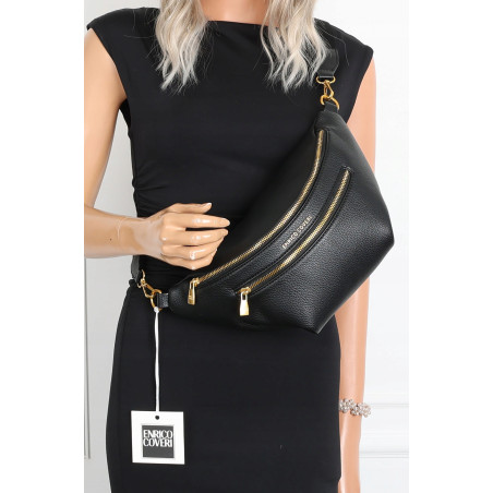 Torebka Damska nerka Listonoszka włoskiej marki Enrico Coveri EC2151 Czarna