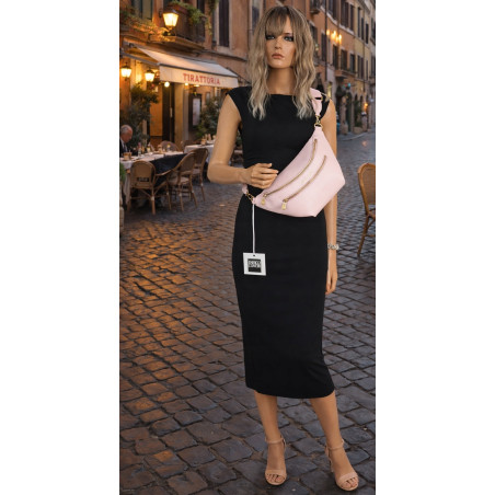 Torebka Damska Listonoszka nerka włoskiej marki Enrico Coveri EC2151 Różowa