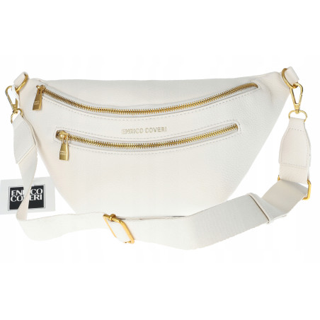 Torebka Damska nerka Listonoszka włoskiej marki Enrico Coveri EC2151 Beżowa