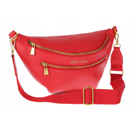 Torebka Damska Listonoszka włoskiej marki Enrico Coveri EC2151 Czerwona