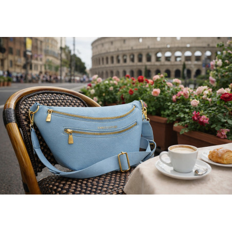 Torebka Damska Listonoszka włoskiej marki Enrico Coveri EC2151 Niebieska