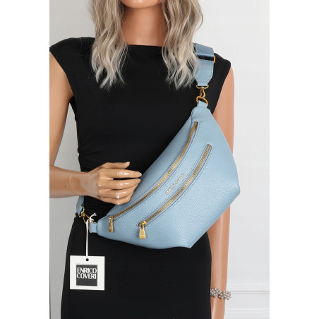 Torebka Damska Listonoszka włoskiej marki Enrico Coveri EC2151 Niebieska