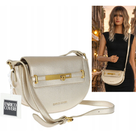 Torebka damska Pojemna Mała Listonoszka Miejska na Ramię EC3223 Złota