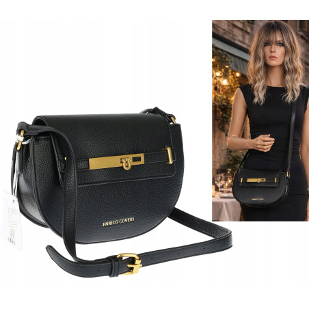 Torebka damska Pojemna Mała Listonoszka Miejska na Ramię EC3223 Czarna