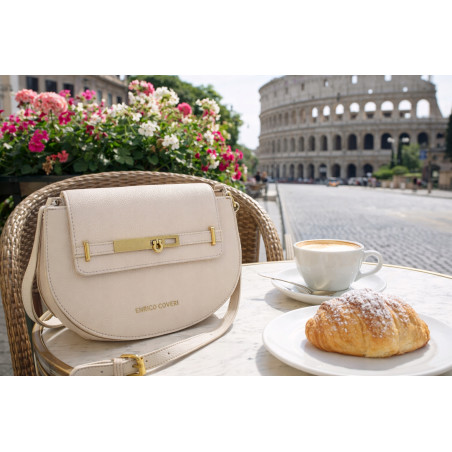 Torebka damska Pojemna Mała Listonoszka Miejska na Ramię EC3223 Beżowa