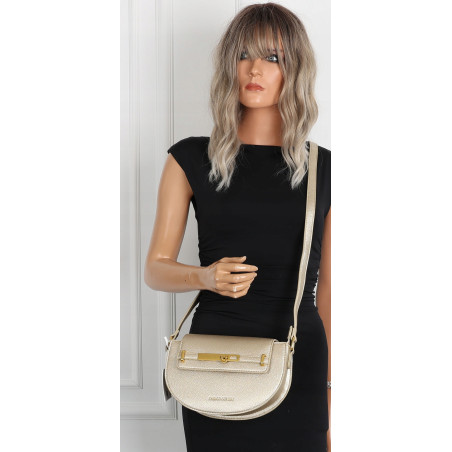 Torebka damska Pojemna Mała Listonoszka Miejska na Ramię EC3223 Złota