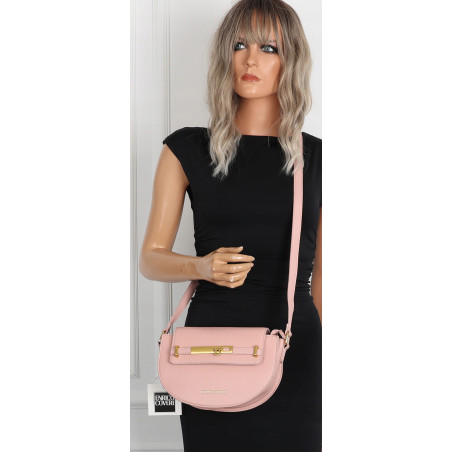 Torebka damska Pojemna Mała Listonoszka Miejska na Ramię EC3223 Różowa