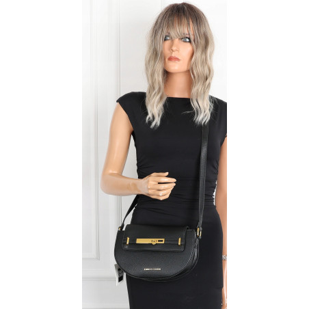 Torebka damska Pojemna Mała Listonoszka Miejska na Ramię EC3223 Czarna