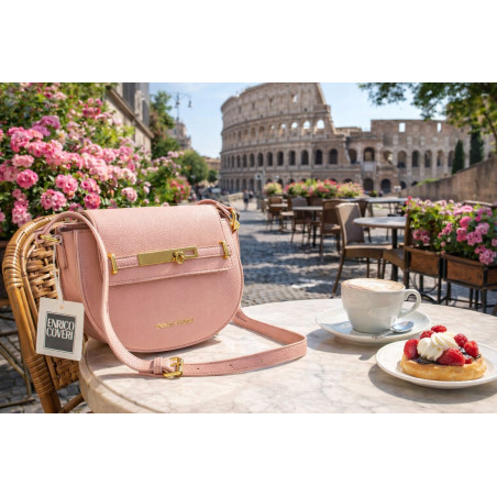 Torebka damska Pojemna Mała Listonoszka Miejska na Ramię EC3223 Różowa