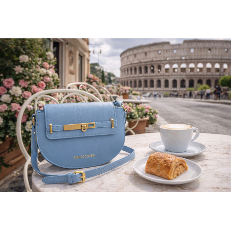 Torebka damska Pojemna Mała Listonoszka Miejska na Ramię EC3223 Niebieska