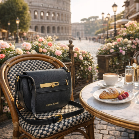 Torebka damska Pojemna Mała Listonoszka Miejska na Ramię EC3223 Czarna