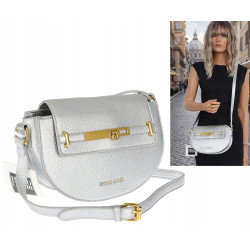 Torebka damska Pojemna Mała Listonoszka Miejska na Ramię EC3223 Srebrna
